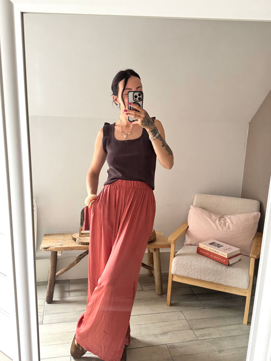 Pantalon Palazzo Terracotta 🧡